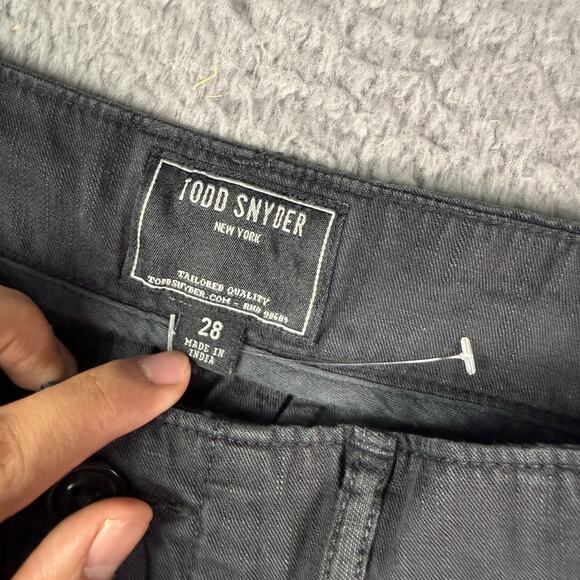 Todd Snyder Surplus Shorts Mens 28 Black Cotton Linen Blend 8" Flat Front NEW - Picture 2 of 8